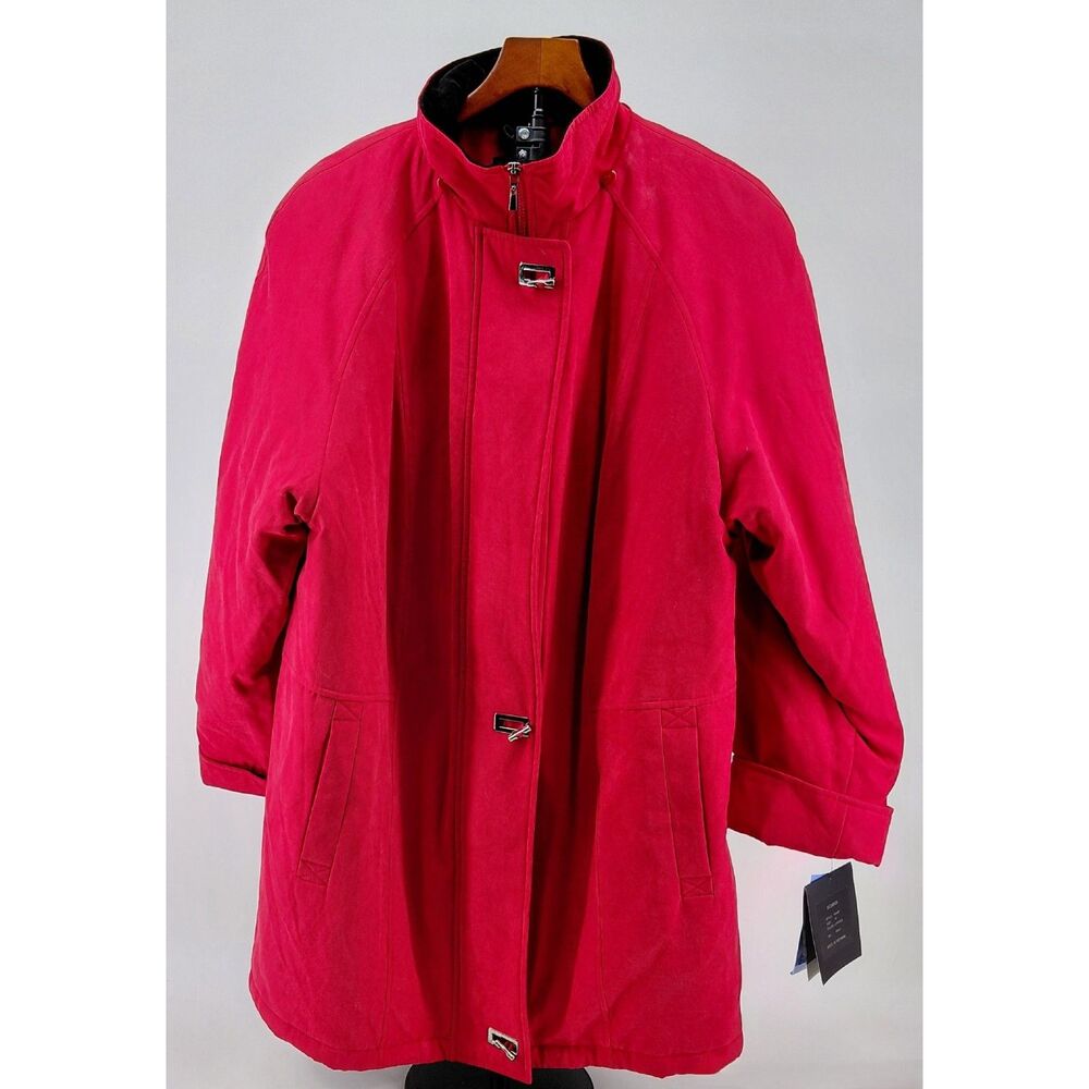 FS Limited Women's Red Toggle Coat Size 1X Plus NWT Wool Blend Winter Jacket